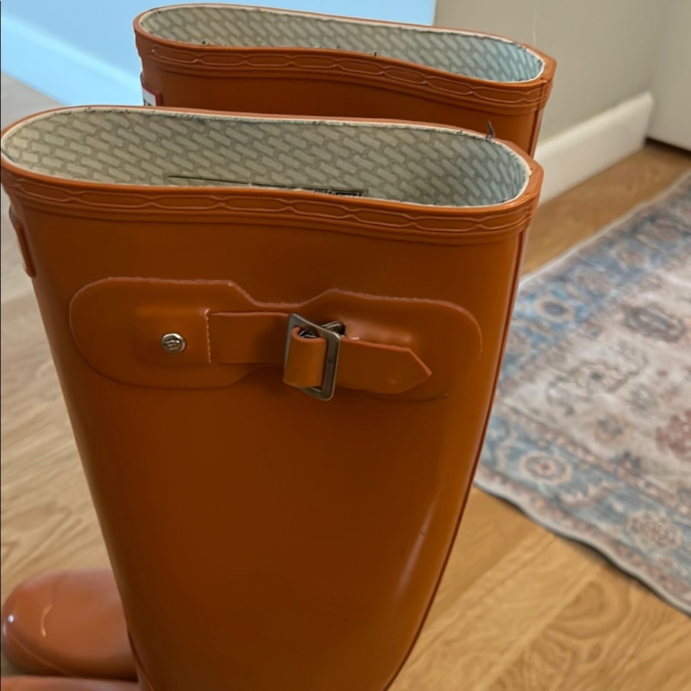 Orange Tall Rain Boots - Picture 2 of 8